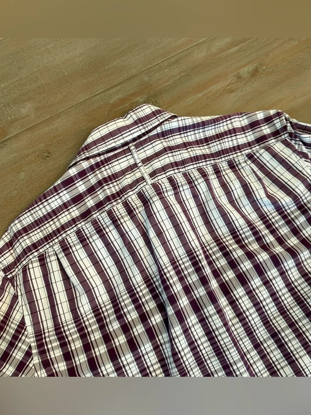 Banana Republic Men’s Button Up Long Sleeve Shirt Sz M Purple White Plaid